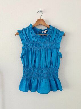 Skies Are Blue Smocked Tank Bright Blue